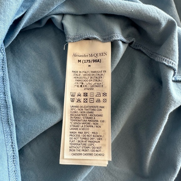 Alexander McQueen Light Blue Graffiti T-Shirt Worn Once - Picture 5 of 5